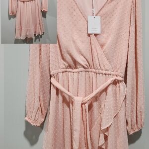 Chic Peach Wrap Dress